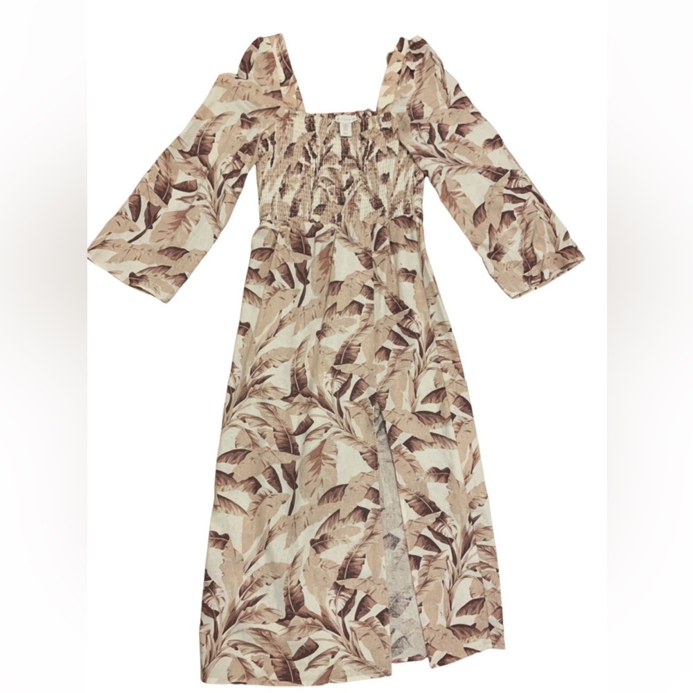 House of Harlow Linen Midi Dress